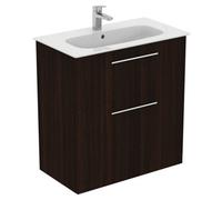 Ideal Standard I.life A Matt Coffee Brown Oak Effect Freestanding Vanity Unit & Basin Set With 2 Aluminium Handle (W)840mm (H)853mm