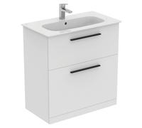 Ideal Standard I.life A Matt White Freestanding Vanity Unit & Basin Set With 2 Black Handle (W)840mm (H)853mm