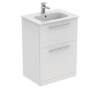 Ideal Standard I.life A Matt White Freestanding Vanity Unit & Basin Set With 2 Chrome Effect Handle (W)600mm (H)853mm