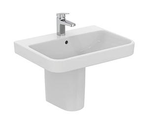 Ideal Standard - i.Life B 65 cm washbasin with Central Hole for Open taps and Overflow Hole. Column, semi-Column and Furnishing Siphon to be Purchased Separately. White