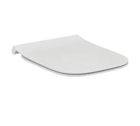 Ideal Standard - i.Life B Toilet seat and Cover, Sandwich Design, Squared, Soft-Close seat with Quick-Release Function for Easy Cleaning, Scratch-Resistant duroplast, White Glossy