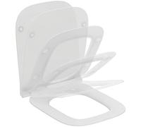 Ideal Standard i.Life B Toilet seat and Cover, Angular Shape, Soft-Close seat with Quick-Release Function for Easy Cleaning, Antibacterial, Scratch-Resistant duroplast - White (360x450x45 mm)
