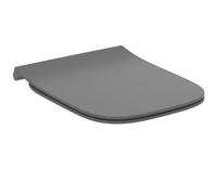 Ideal Standard i.Life B Toilet seat with Slim, Square Shape - Grey | Removable toilet seat with soft-close mechanism and robust stainless steel hinges, T500358