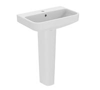 Ideal Standard i.Life S Compact 60cm Full Pedestal Bathroom Sink/Basin, 1 Tap Hole, T458301, White