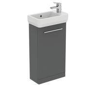 Ideal Standard I.life S Matt Quartz Grey Freestanding Cloakroom Vanity Unit & Basin Set With 1 Chrome Effect Handle (W)450mm (H)740mm