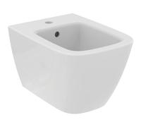 Ideal Standard i.Life S Wall-Hung Bidet, Wall-Mounted WC Douche, Central Tap Hole, with Overflow, Space-Saving, Overflow Protection, incl. Installation Kit - White (355 x 480 x 300 mm)