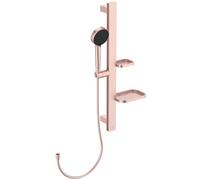 Ideal Standard Idealrain Alu+ Shower kit with Rail, Water-Saving Shower Head with Two Spray Types (Gentle Rain and Massage) and Adjustable Shelves - Rosé (349x157x600 mm)