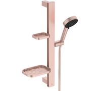 Ideal Standard Idealrain Alu+ Shower kit with Rail, Water-Saving Shower Head with Two Spray Types (SilkRain and Rain) and Adjustable Shelves - Rosé (349x157x600 mm)