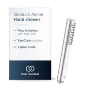 Ideal Standard - Idealrain Atelier Hand Shower, 1-Function Hand Shower in Stick Design, Water-Saving Shower Head with EasyClean nozzles, Standard G1/2 Connection Thread, Chrome