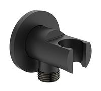 Ideal Standard Idealrain Wall Shower Outlet and Shower Head Holder, BC807XG, Silk Black