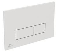 Ideal Standard Oleas Toilet Flush Plate, Dual Flush Technology via Mechanical Release, Easy Operation and Durable Design (Square) - White (234x8.5x154 mm)