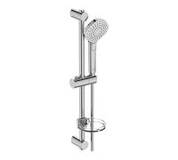 Ideal Standard Shower Kit Including Evo Diamond Multi Spray Pattern Shower Head, 600mm Rail and 1.75m Hose, B2621AA, Chrome