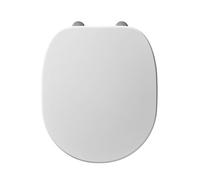 Ideal Standard Tempo Toilet seat and Cover, Rounded Shape, Durable Toilet seat, Including Hinge Set for Easy Installation, Scratch-Resistant duroplast - White (220x270x25 mm)