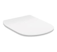 Ideal Standard - Tesi Toilet seat and Cover, Sandwich Design, Round, UV-Resistant, Durable, Inclusive Hinge Set, Easy to Install, Scratch-Resistant duroplast, White Glossy