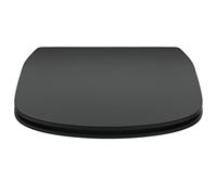 Ideal Standard Tesi Toilet seat with Soft-Close, Slim D-Shape - Matt Black | Removable toilet seat with soft-close mechanism and robust stainless steel hinges, T3527V3
