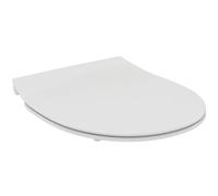 Ideal Standard Tirso Universal Toilet Seat with Soft Close Mechanism, Removable Oval Toilet Seat for Easy Cleaning, Antibacterial - White (365x425x50 mm)