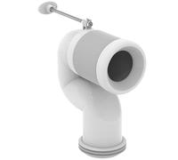 Ideal Standard Toilet Connection Pipe, 90-Degree Bend, Toilet Flush Pipe Extension for Vertical Outlet, Adjustable Length - Neutral Finish