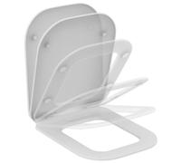 Ideal Standard Tonic II Wrapover Toilet Seat, Rectangular - White (Alpine) | Removable toilet seat with soft-close mechanism and robust stainless steel hinges, K706501