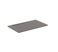 Ideal Standard - Ultra Flat S i.Life, Rectangular Shower Tray 120x70 in Resin, Short Side Drain Waste, Stone Effect matt Finish, Concrete Grey