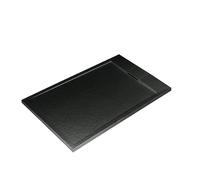 Ideal Standard - Ultra Flat S i.Life, Rectangular Shower Tray 120x80 in Resin, Short Side Drain, Matt Stone Effect Finish, Black