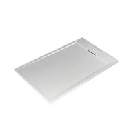 Ideal Standard - Ultra Flat S i.Life, Rectangular Shower Tray 120x90 in Resin, Short Side Drain, Matt Stone Effect Finish, White