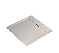 Ideal Standard - Ultra Flat S i.Life, Square Shower Tray 100x100 in Resin, Hidden Waste Waste, Matte Stone Effect Finish, Sand