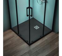 Ideal Standard Ultra Flat S+ Shower Tray 30mm 900 X 900mm In Jet Black Including Waste
