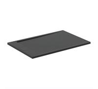 Ideal Standard - Ultra Flat S i.Life, Rectangular Shower Tray 120x90 in Resin, Short Side Drain Waste, Stone Effect matt Finish, Matt Black