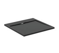Ideal Standard - Ultra Flat S i.Life, Square Shower Tray 80x80 in Resin, Waste with Hidden Drain, Matt Finish Stone Effect, Black