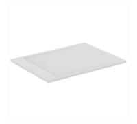 Ideal Standard - Ultra Flat S i.Life, Rectangular Shower Tray 120x80 in Resin, Short Side Drain, Matt Stone Effect Finish, White