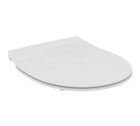 Ideal Standard Tirso Toilet seat, Universal Oval Shape, Toilet seat with Soft-Close Mechanism and Quick-Release Function for Easy Cleaning, Antibacterial, Robust duroplast - White (365x425x50 mm)