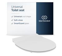 Ideal Standard Universal Toilet seat, Oval, Slim - White (Smartguard+) | With soft-close mechanism, removable oval-shaped toilet seat for easy cleaning, antibacterial, E3746HY