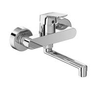Ideal Standard CeraFlex Single Lever Basin Mixer Tap with Swivel Spout - Wall Mounted with Adjustable S Connectors in Chrome