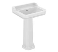 Ideal Standard Waverley 56cm Full Pedestal Traditional Bathroom Sink/Basin, 1 Tap Hole, U470201, White