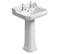 Ideal Standard Waverley Gloss White Rectangular Floor-Mounted Full Pedestal Basin (H)89Cm (W)56Cm