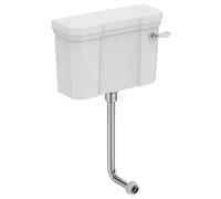 Ideal Standard Waverley Low Level Cistern Pack with 6/4 Litre Dual Flush, Chrome Flush Pipe and Traditional Lever, U471401, White