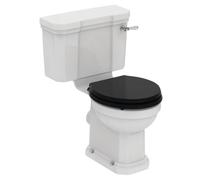 Ideal Standard Waverley White Boxed Rim Close-Coupled Toilet & Cistern With Black Standard Close Seat