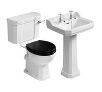 Ideal Standard Waverley White Close-Coupled Floor-Mounted Toilet & Full Pedestal Basin (W)380mm (H)790mm