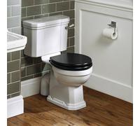 Ideal Standard Waverley White Close-Coupled Toilet & Cistern With Black Standard Close Seat & Close Coupled Cistern