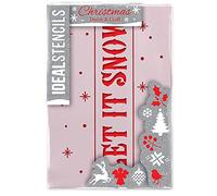 Ideal Stencils Christmas Stencil, Let It Snow, Decorative Craft Stencil, Festive, Reusable Stencil (A5 Size / 15X12CM)