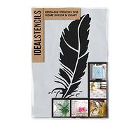 Ideal Stencils Feather Stencil | A4 Size | Reusable Plastic