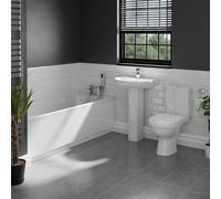 Ideal Straight Bath Standard Bathroom Suite | White | 1700mm