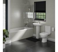 Ideal Straight Shower Bath Bathroom Suite | White | 1700mm