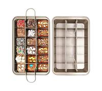 Ideal Swan Brownie Tin Brownie Tray with Dividers Chocolate Cake Tin Non-Stick Professional Square 18-Cavity Size:12.2x7.9x1.9 inch