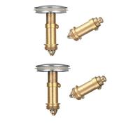 Ideal Swan Pop Up Sink Plug Replacement, Universal Basin Plug 35mm Sink Drainer Plug, Brass Plug for Sink Click Clack Sprung Plug Stopper for Kitchen Bathroom Washbasin (2 Chrome Cap+4 Brass Bolt)