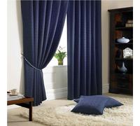 Essential Living Adiso Pencil Pleat Taped Top Curtains Navy 229cm x 274cm
