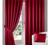 Ideal Textiles Red Curtains Tape Top Madison 66x72