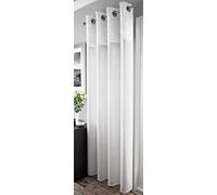 Ideal Textiles Santa Cruz, Eyelet Voile, Crushed Metallic Satin, Curtain Panel, Ring Top, Curtains, 55" x 90", White