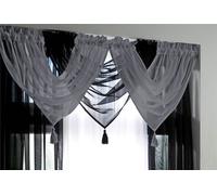 Ideal Textiles Silver Grey Voile Curtain Swag