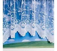 Ideal Textiles Spring Butterfly Design Jardiniere Net Curtain with Slot Pocket - White (200" Wide x 36" Drop)